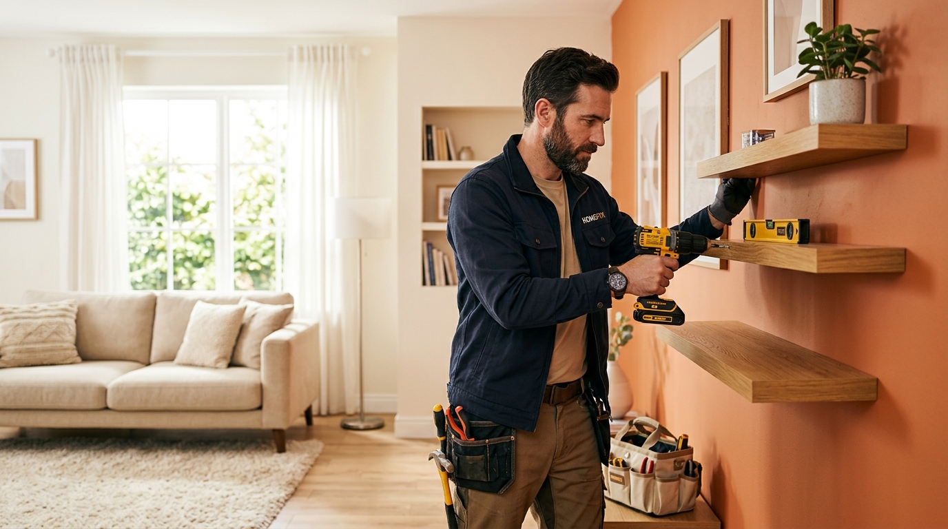 Vakman aan het werk in een moderne woning
